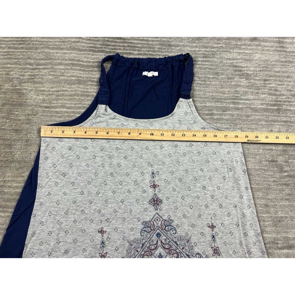 Maurices Top Womens XL Gray Blue Sleeveless Rayon‎ Blend Casual - Picture 4 of 12